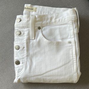 Madewell 10" High-Rise Skinny Crop Jeans in Pure White: Button-Front Edition